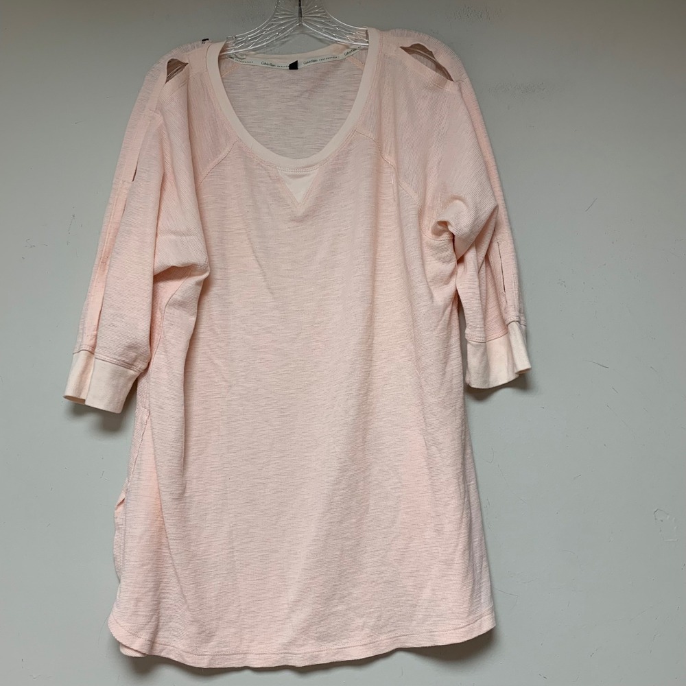 Calvin Klein‎ Performance Tunic Women Large Pink Excellent Cold Shoulder Waffle